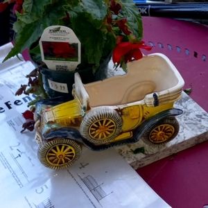 Whimsical Model T Ford ceramic planter